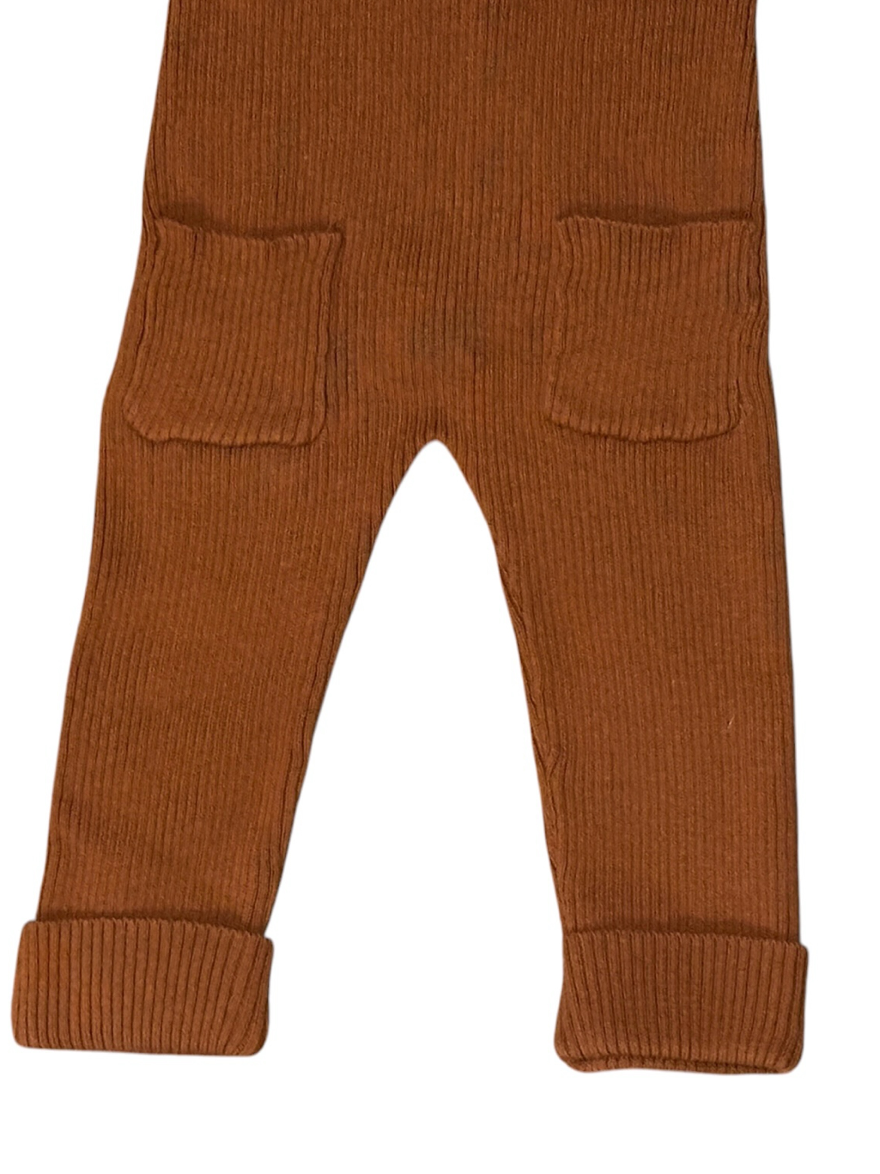 Nwt Mebie Baby Hank Rust Knit Overalls 6-12 Months Cotton — image 4 of 8